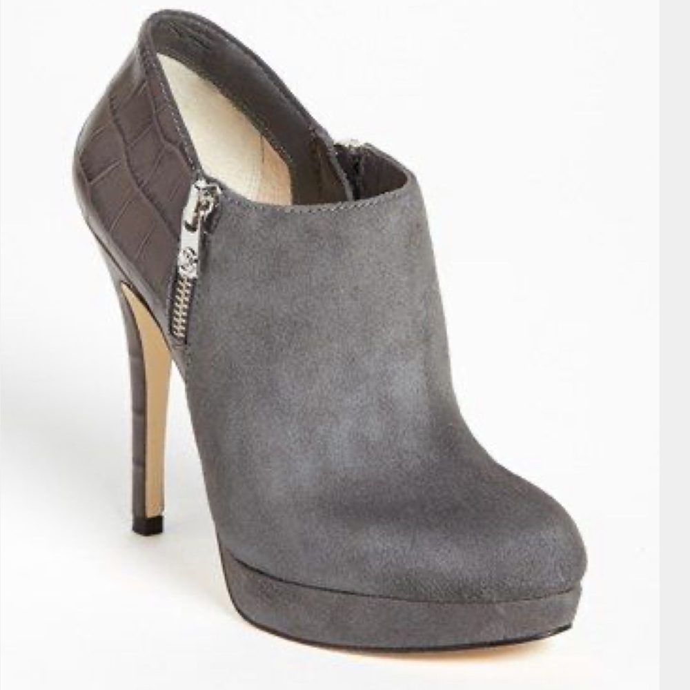 Michael Kors York Charcoal Gray Suede Booties